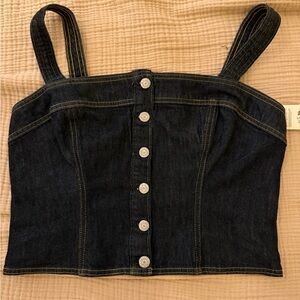 Levi's Black Denim Button-Up Top